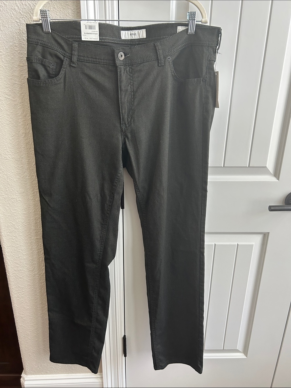 Men's Brax Cooper Fancy Reg Fit Pants NWT Gray Sz 38/32 Stretch Comfort